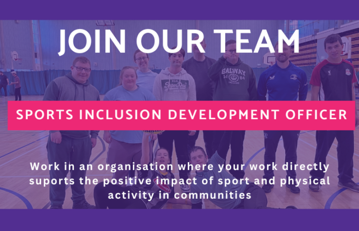Poster for recruitment of Sports Inclusion Development Officer