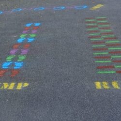 Playground markings of a jump and run.